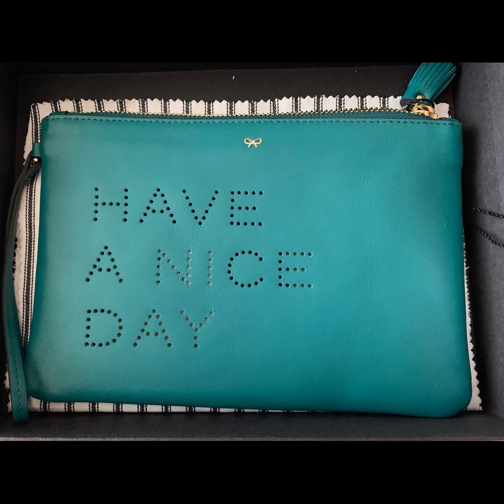 Anya Hindmarch Have A Nice Day wristlet (with box)
